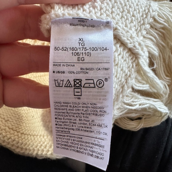 Banana Republic Mesa Fringed Cardigan Cream XL Organic Cotton Western Oversized - Picture 9 of 9